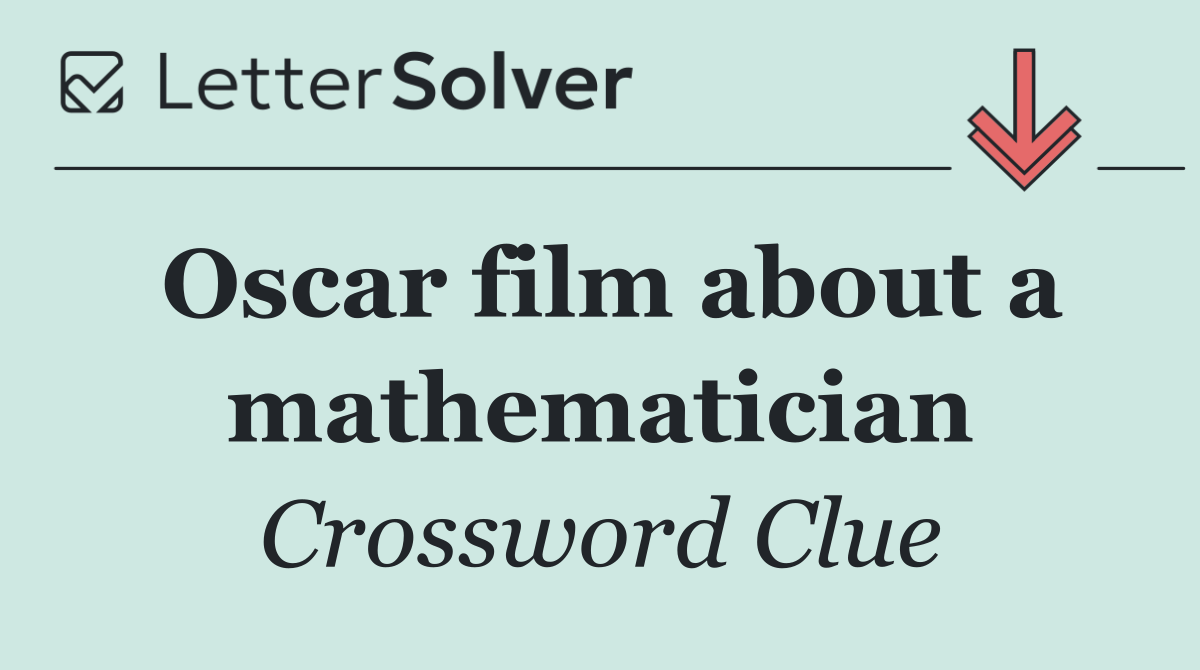 Oscar film about a mathematician