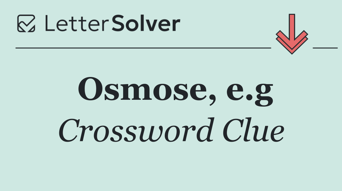 Osmose, e.g