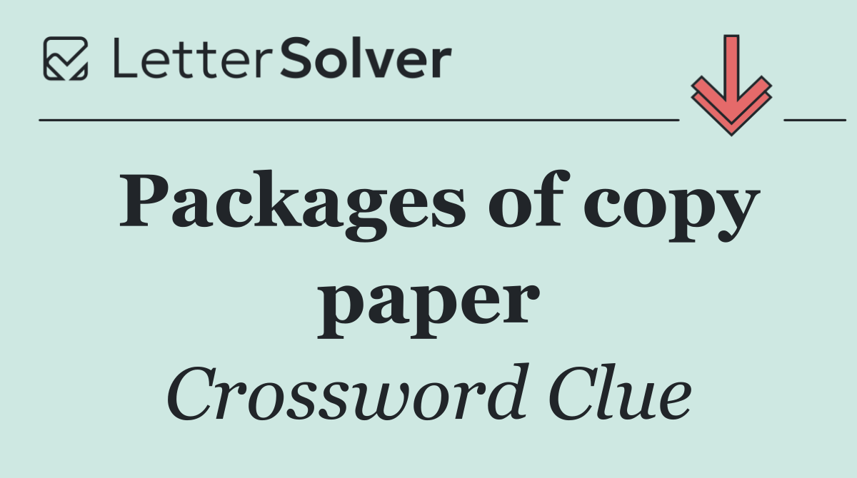 Packages of copy paper