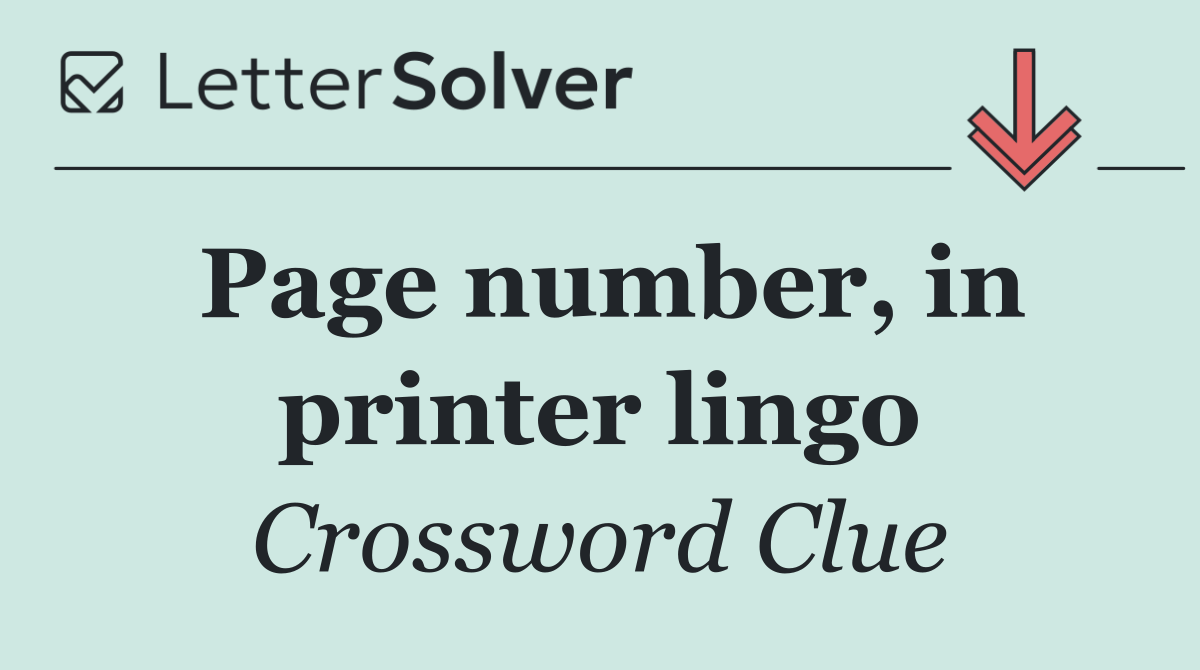 Page number, in printer lingo