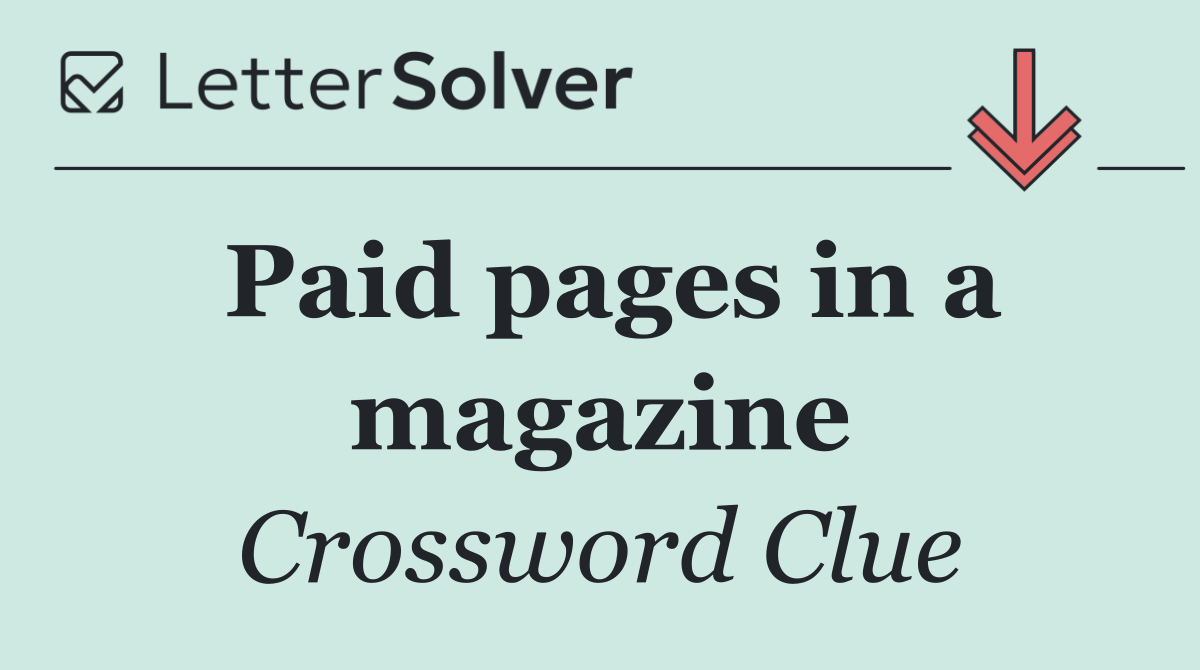 Paid pages in a magazine
