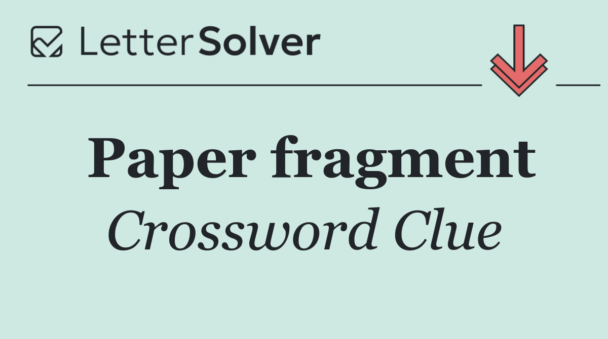 Paper fragment