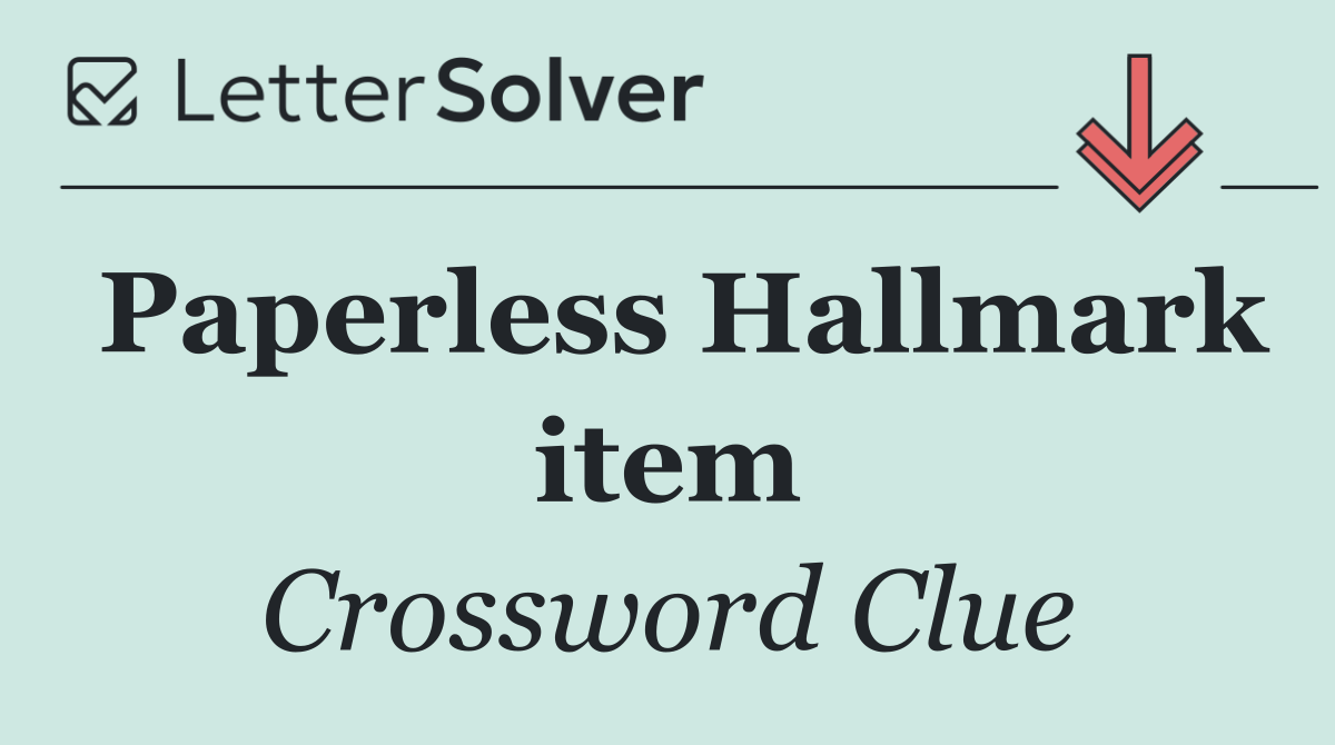 Paperless Hallmark item