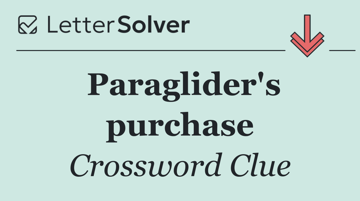 Paraglider's purchase