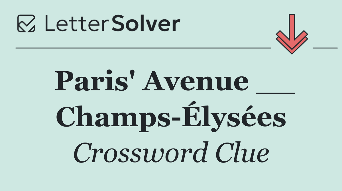 Paris' Avenue __ Champs Élysées