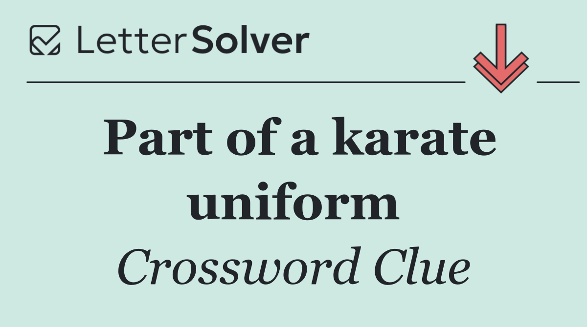 Part of a karate uniform