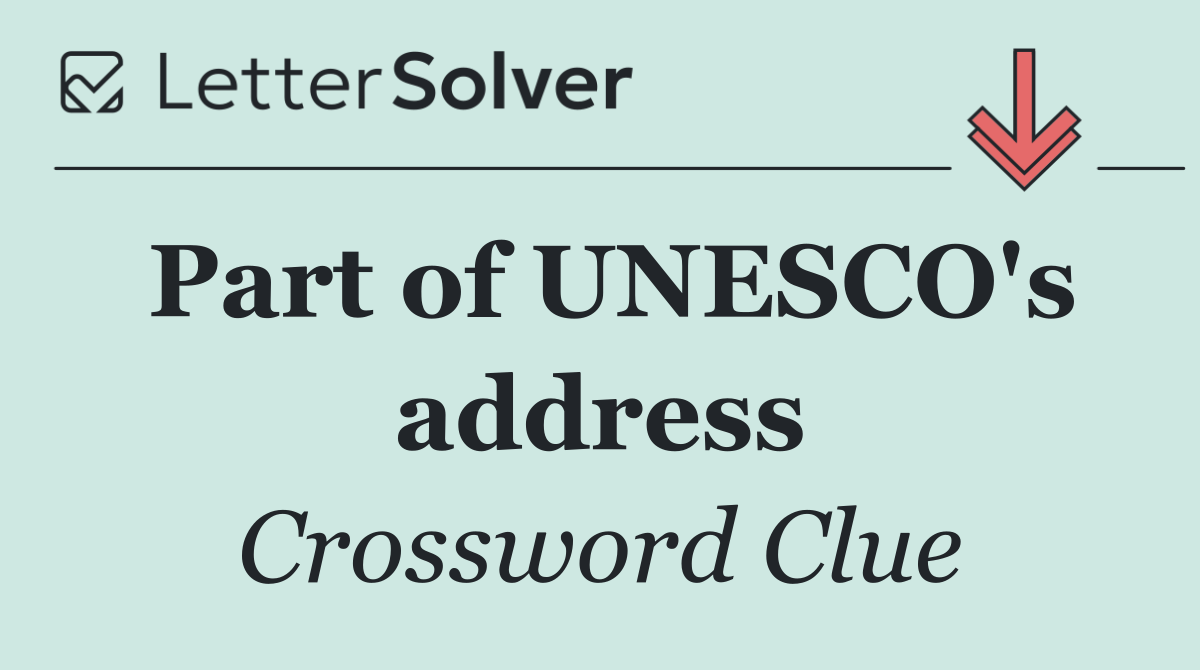 Part of UNESCO's address