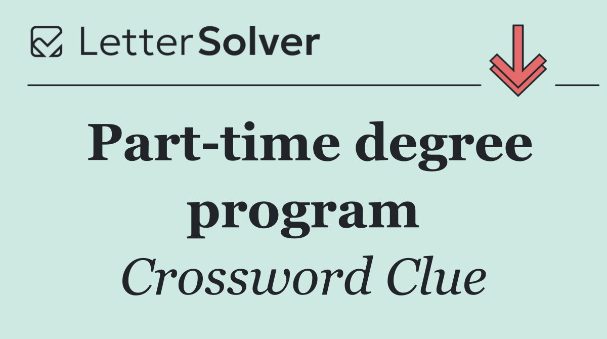 Part time degree program