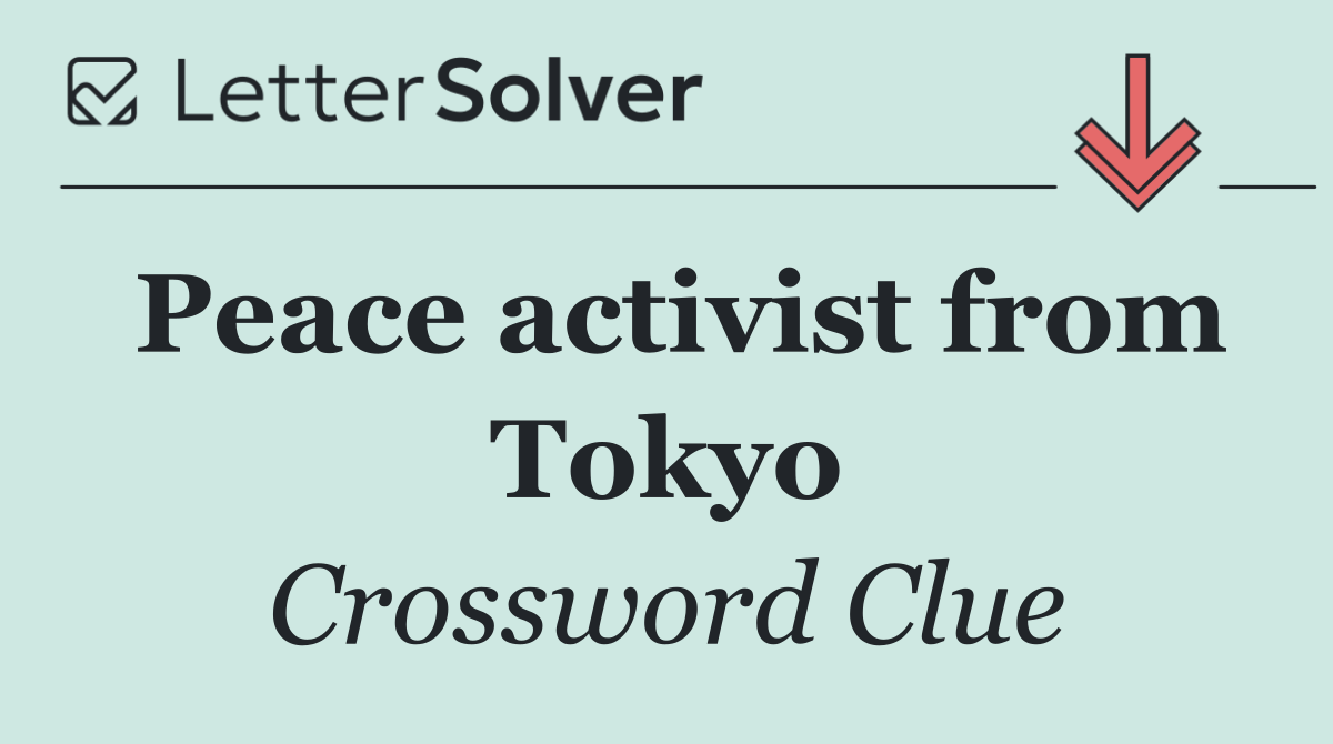 Peace activist from Tokyo