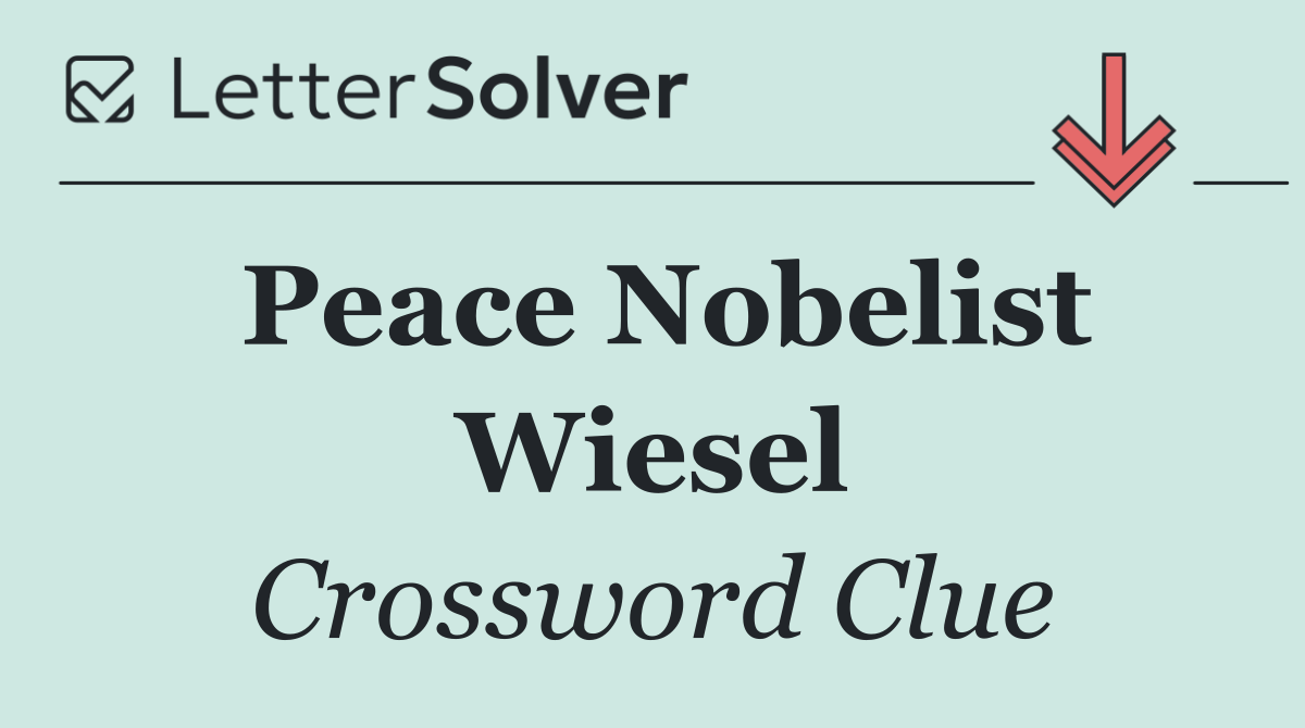 Peace Nobelist Wiesel