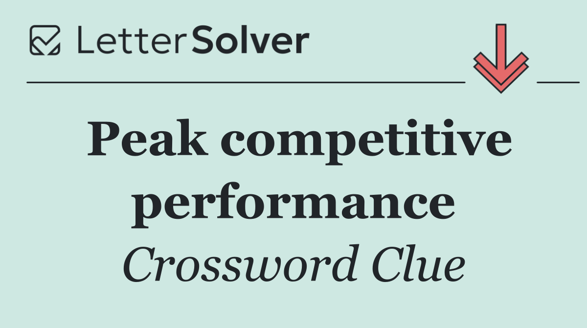 Peak competitive performance
