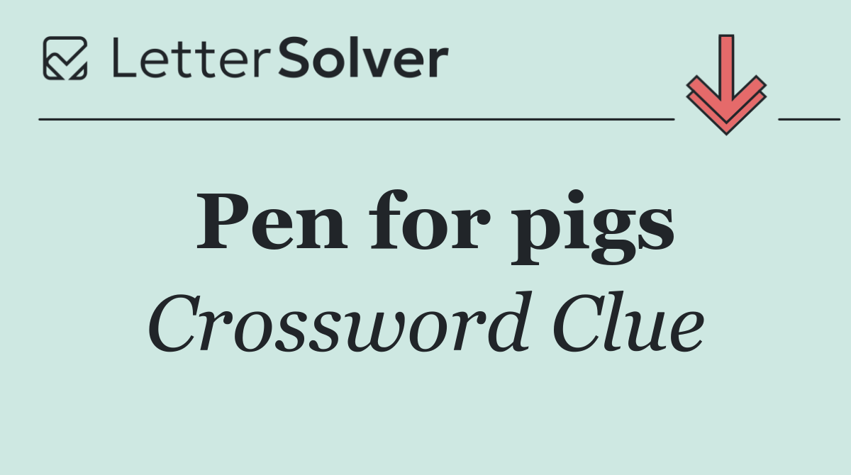 Pen for pigs
