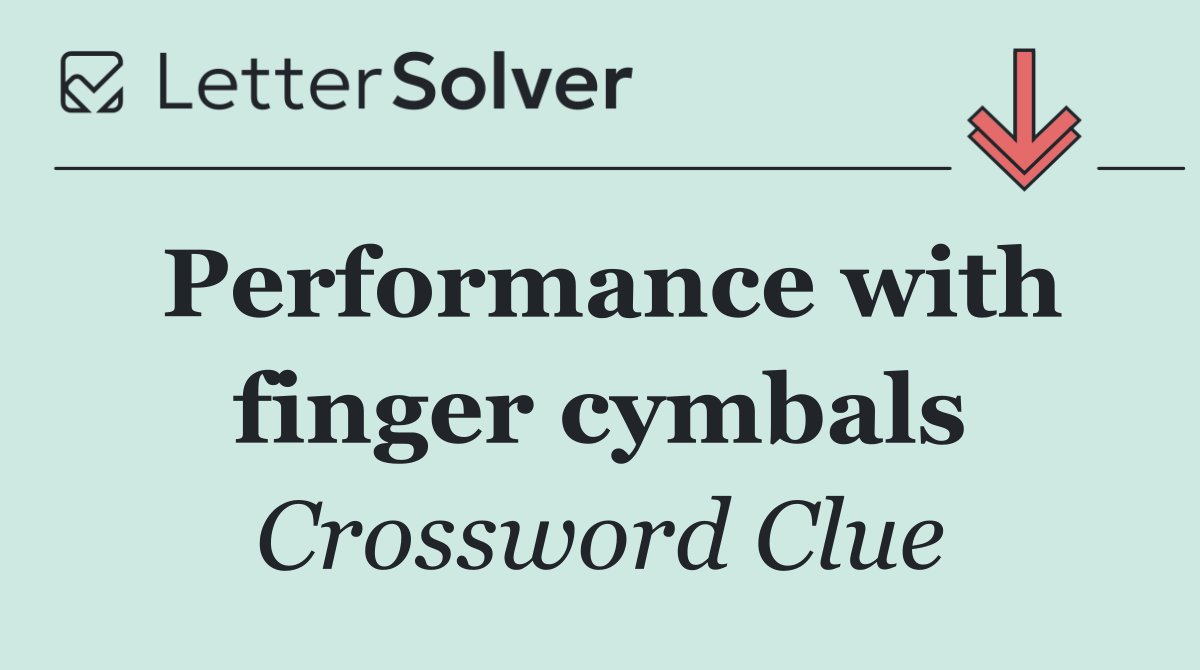 Performance with finger cymbals