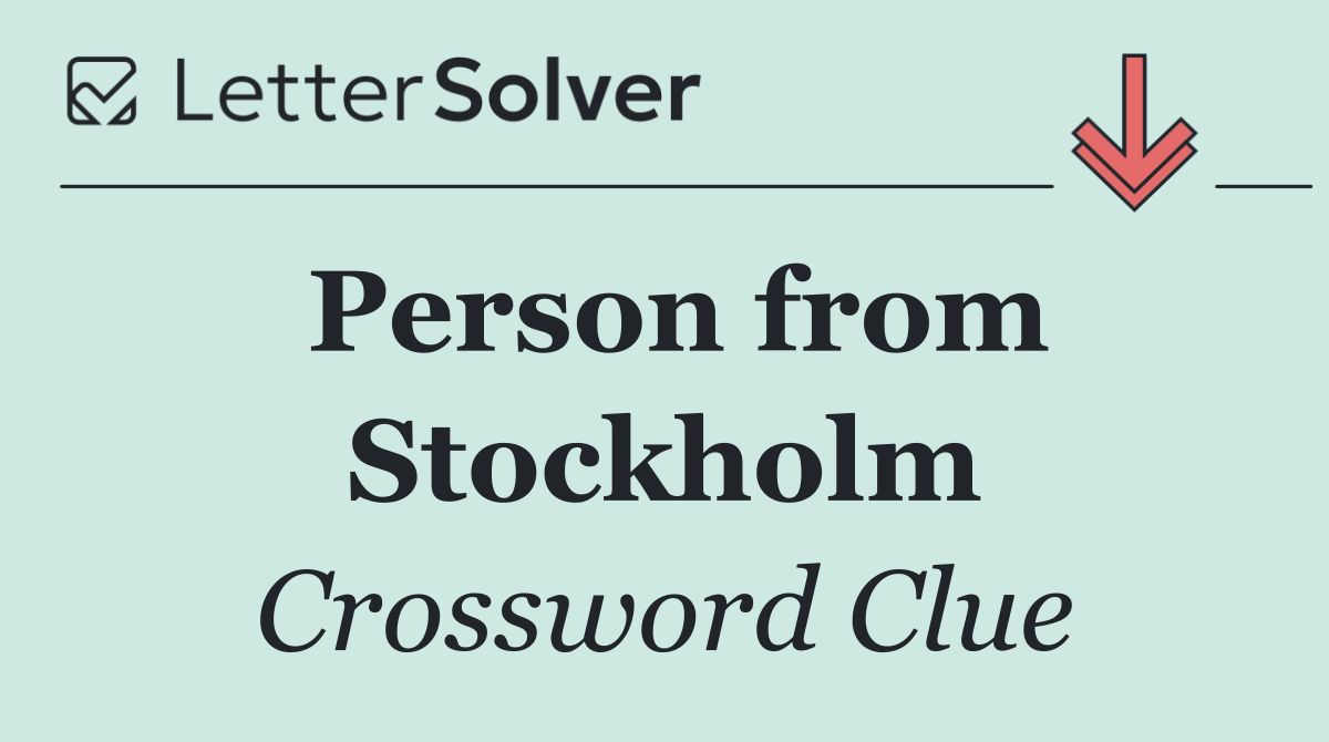 Person from Stockholm