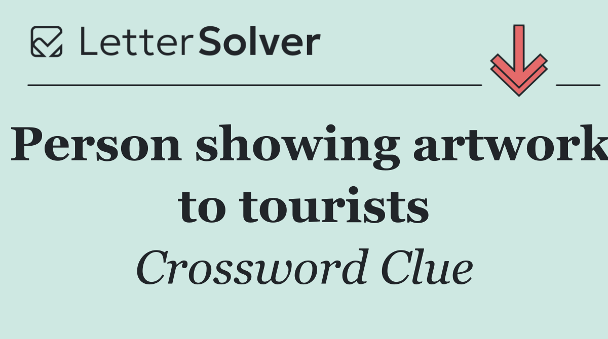 Person showing artwork to tourists