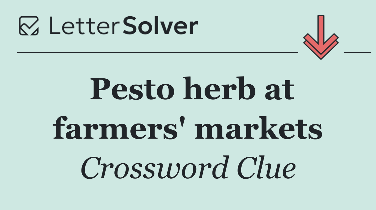 Pesto herb at farmers' markets