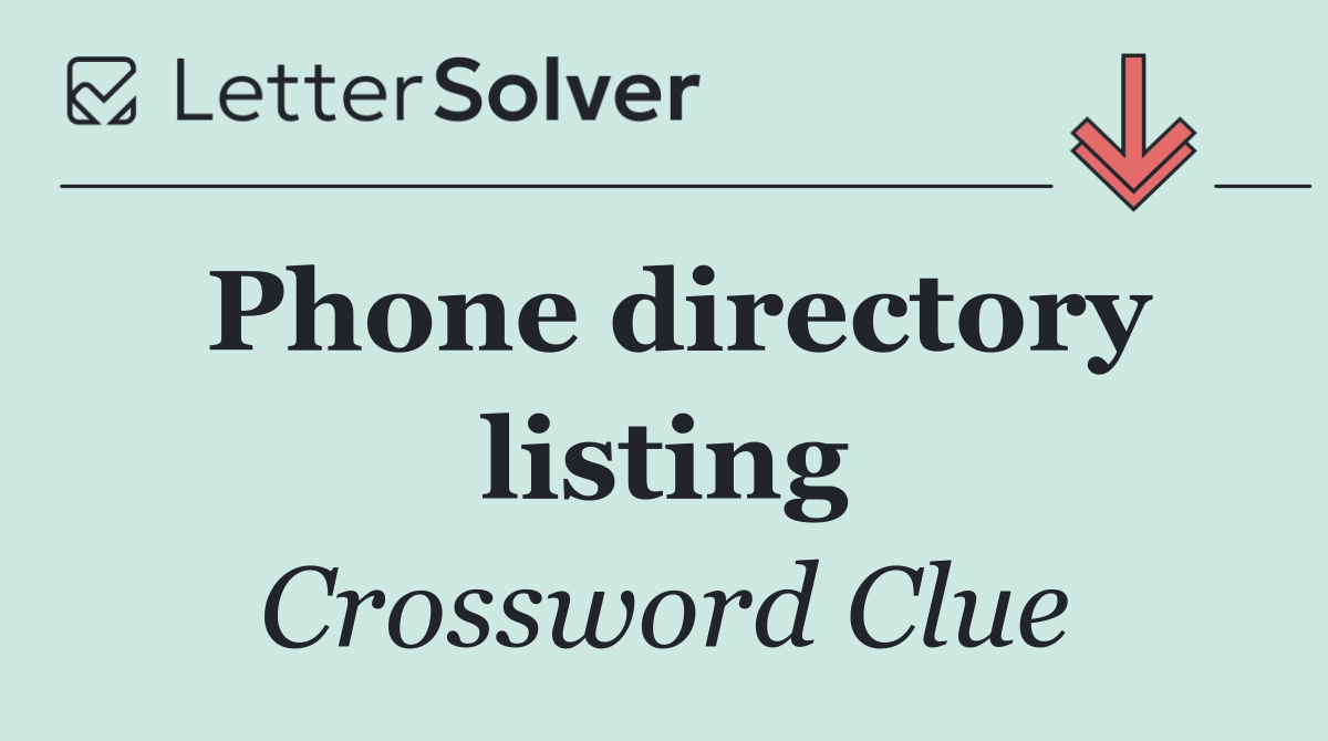 Phone directory listing