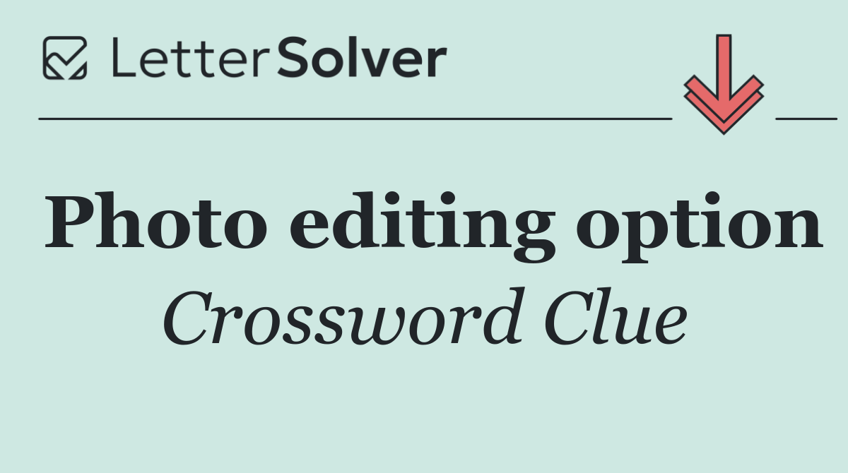 Photo editing option