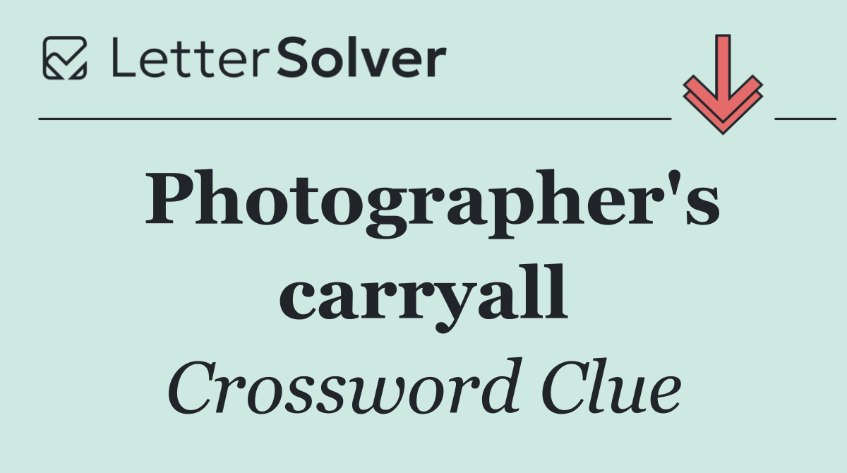 Photographer's carryall