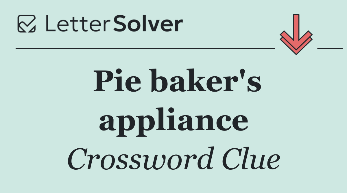 Pie baker's appliance