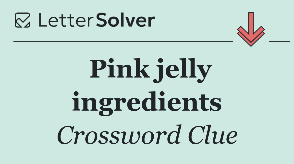 Pink jelly ingredients