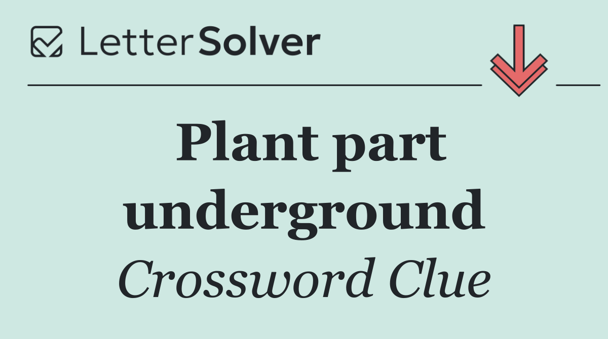 Plant part underground