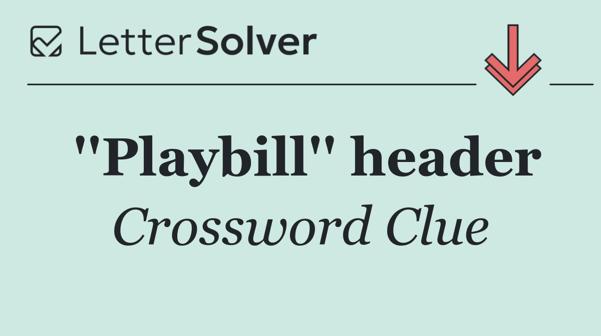 ''Playbill'' header