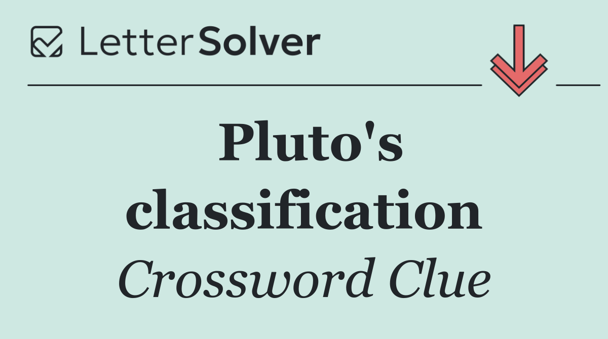 Pluto's classification