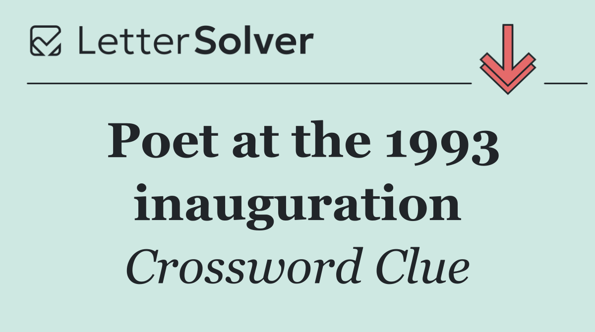 Poet at the 1993 inauguration