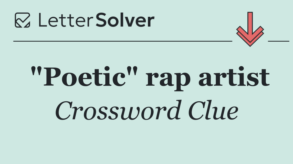 "Poetic" rap artist