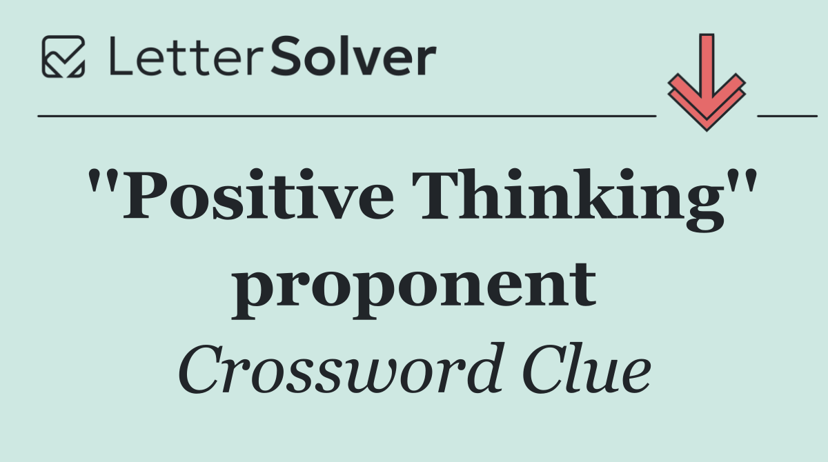 ''Positive Thinking'' proponent