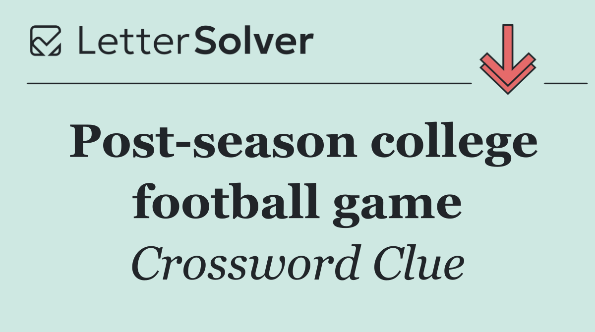 Post season college football game