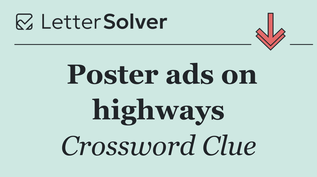 Poster ads on highways
