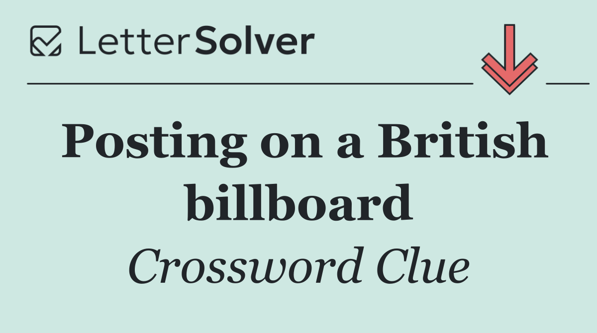 Posting on a British billboard