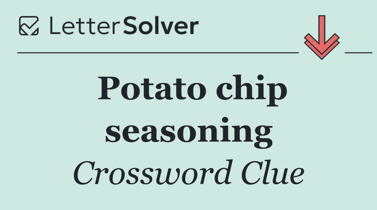 Potato chip seasoning