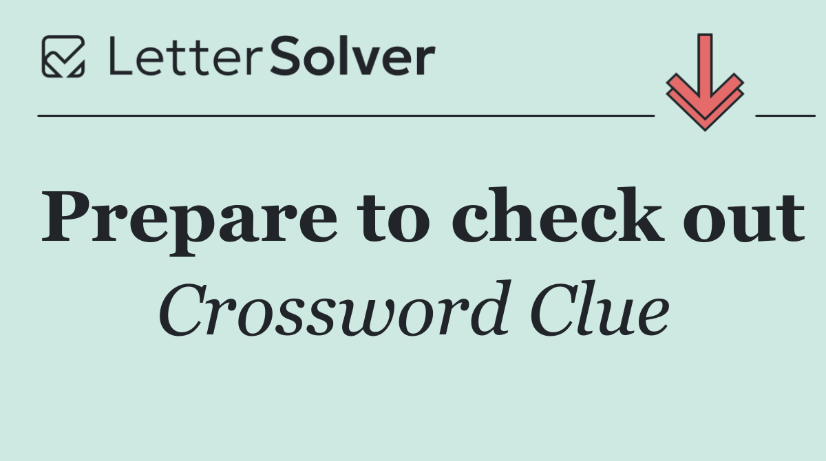 Prepare to check out