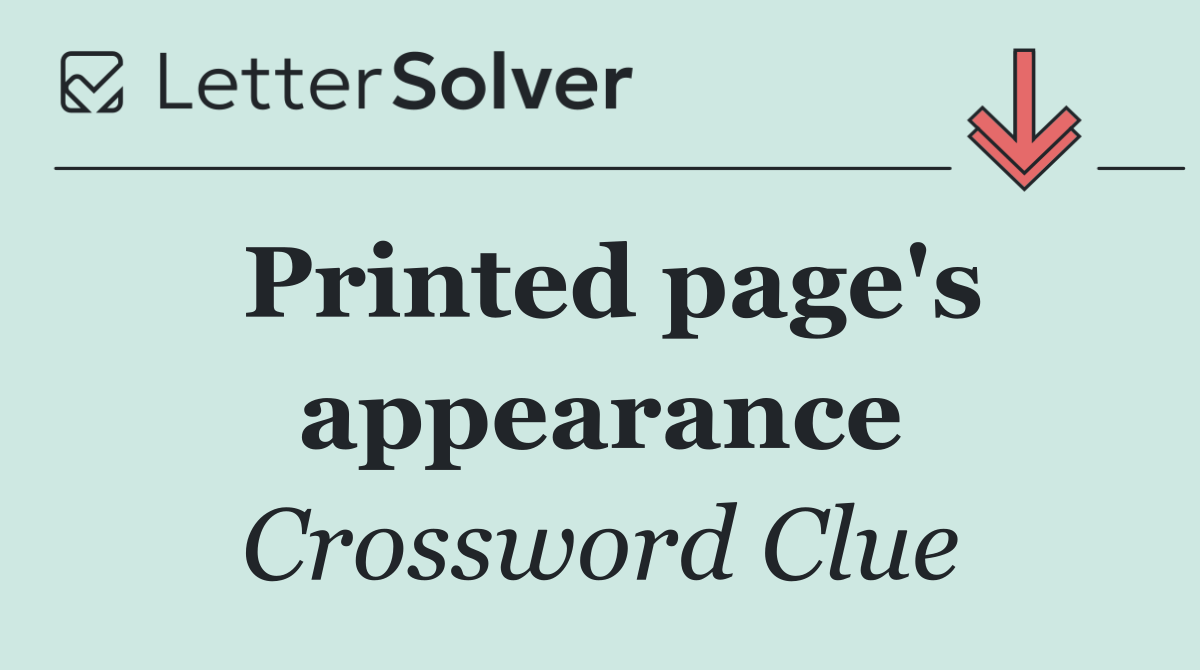Printed page's appearance