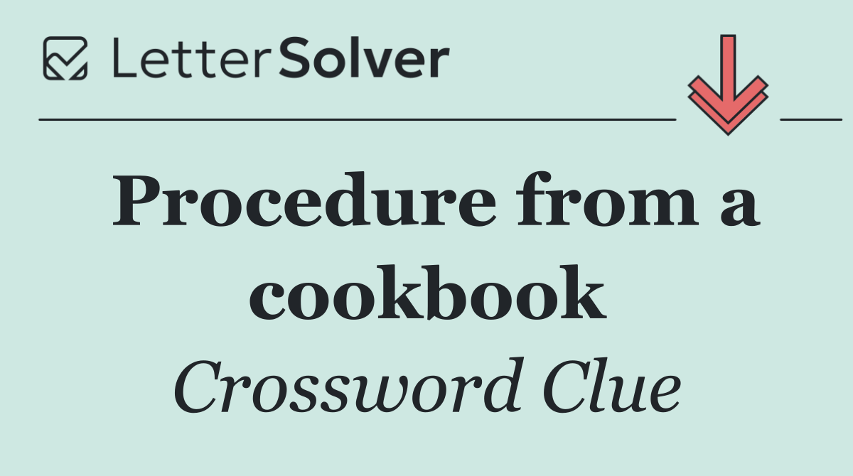 Procedure from a cookbook
