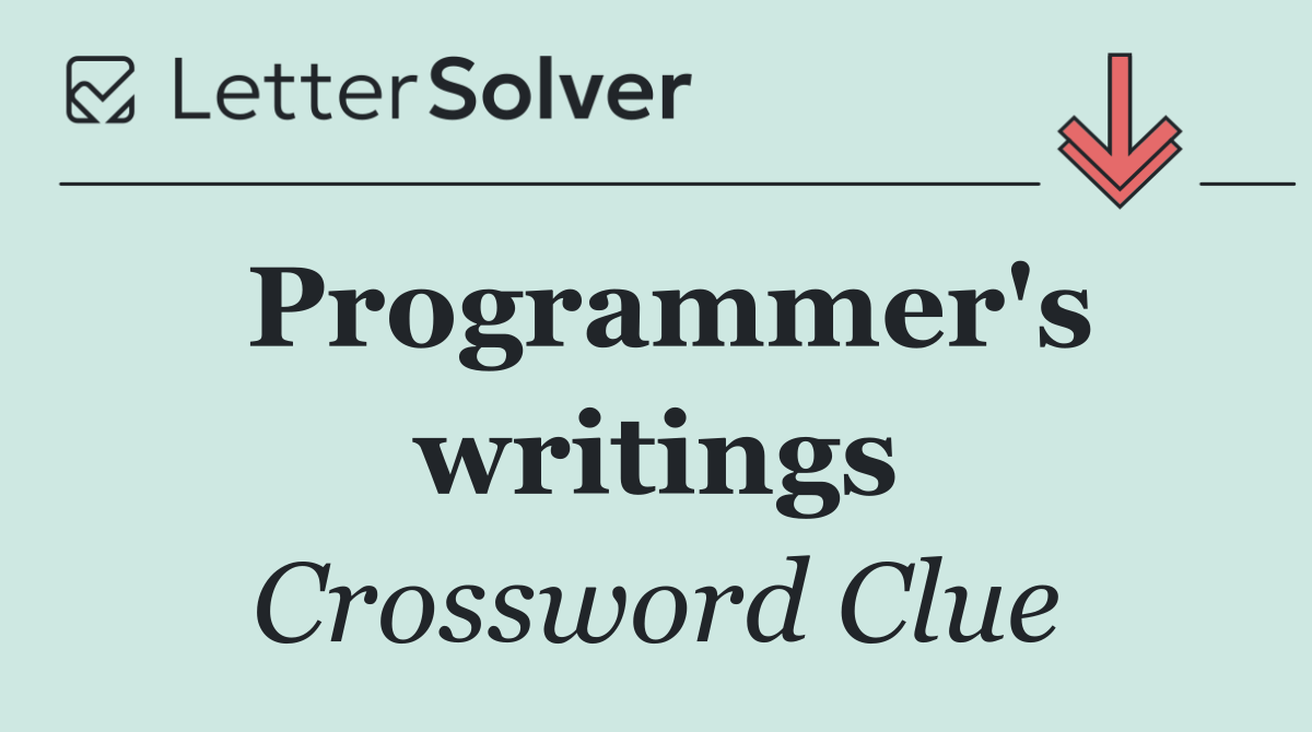 Programmer's writings