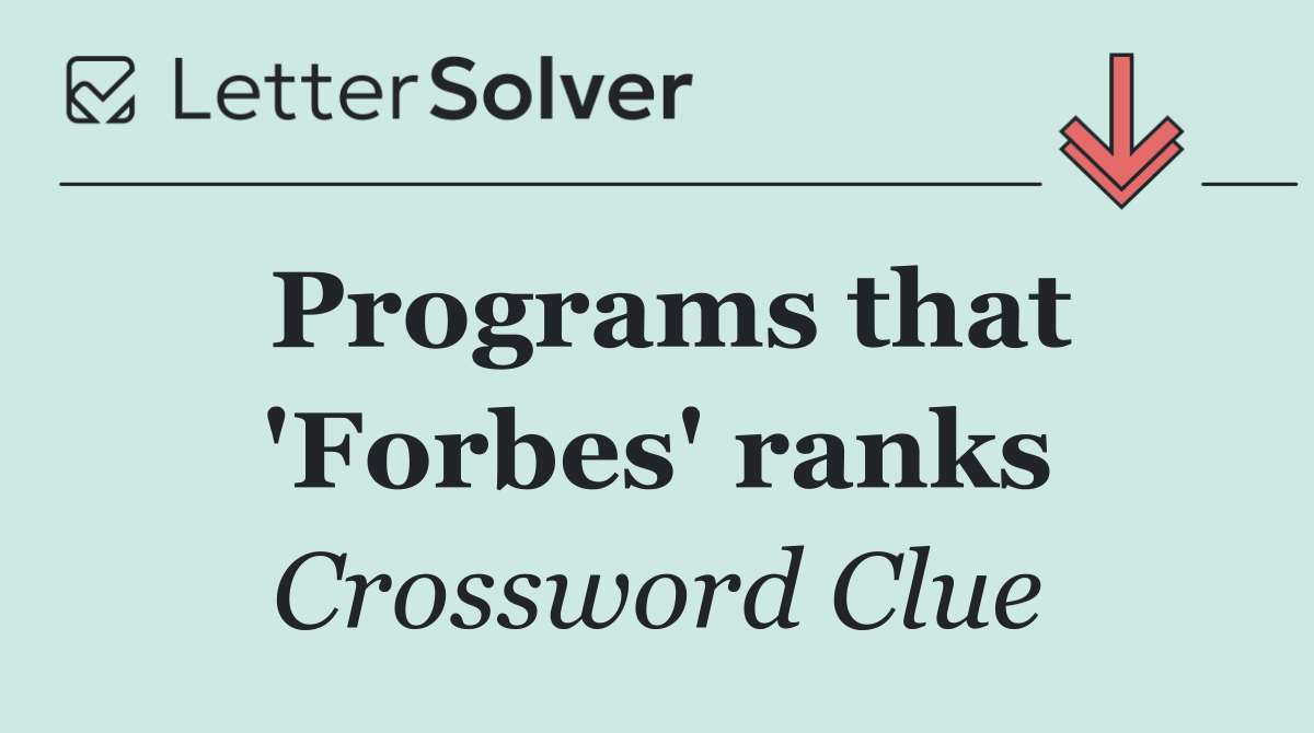 Programs that 'Forbes' ranks
