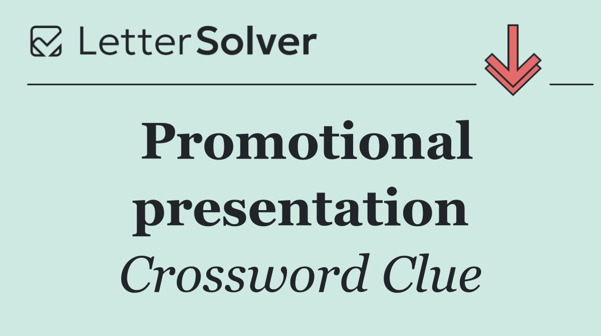 Promotional presentation