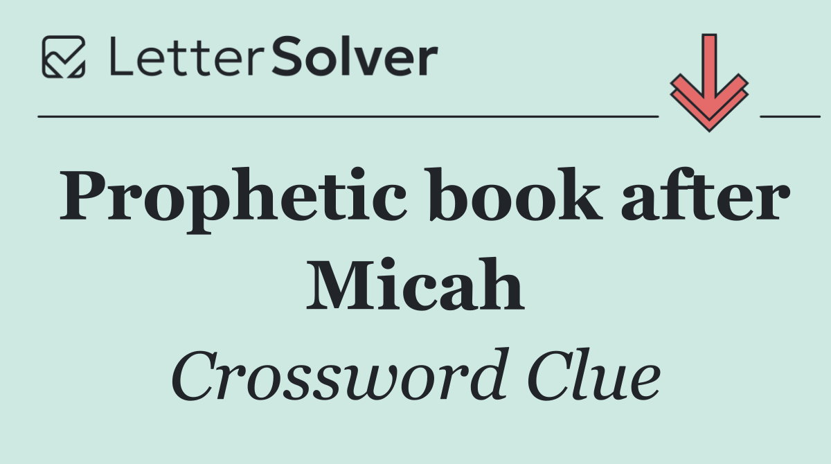 Prophetic book after Micah