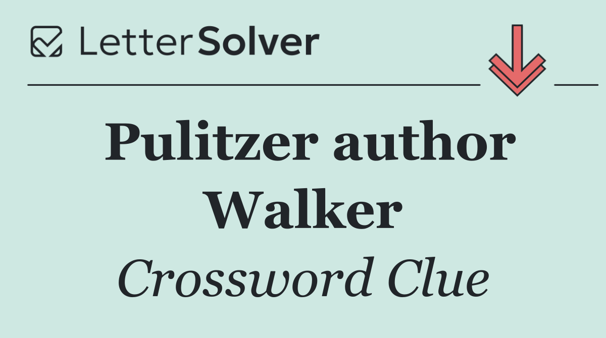 Pulitzer author Walker