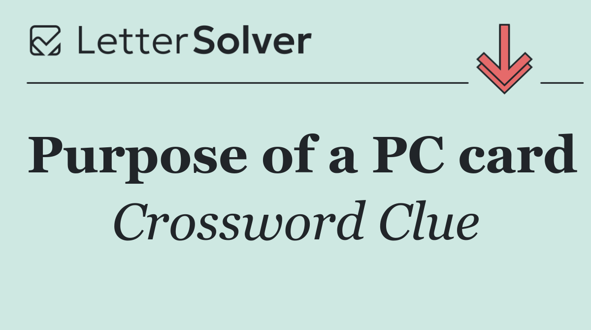 Purpose of a PC card