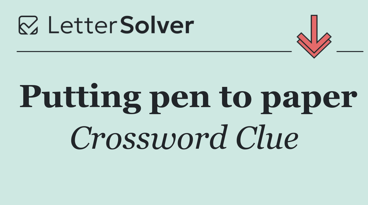 Putting pen to paper