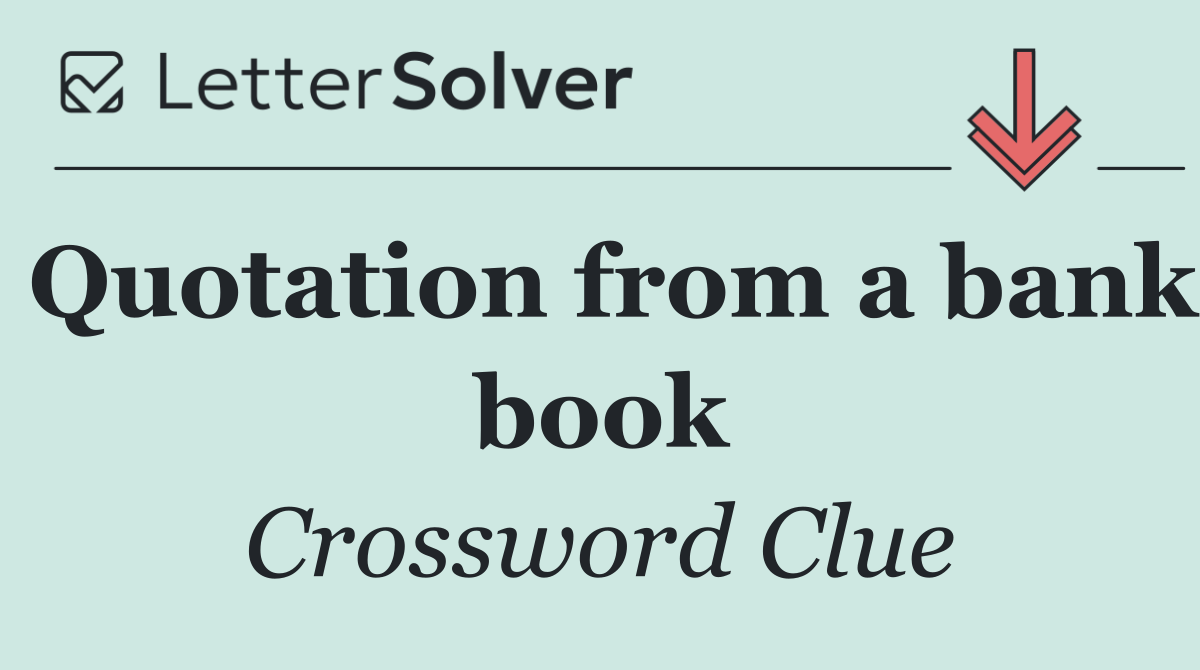 Quotation from a bank book