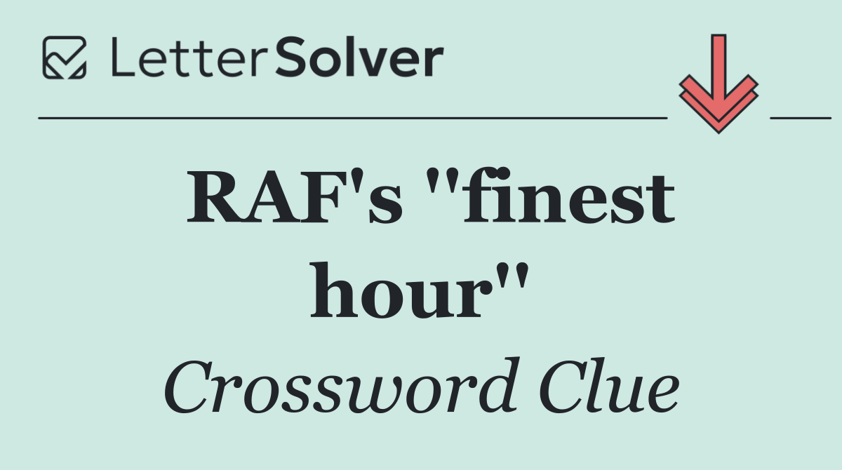 RAF's ''finest hour''