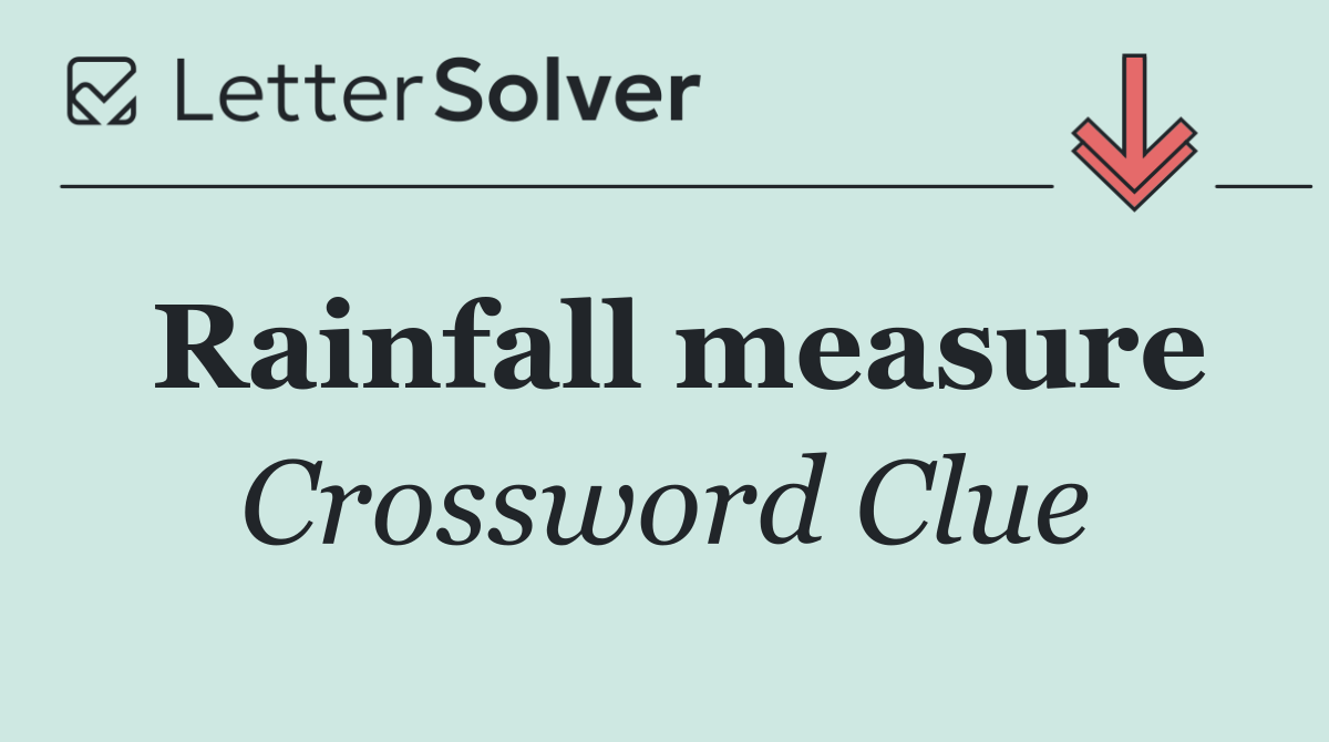 Rainfall measure