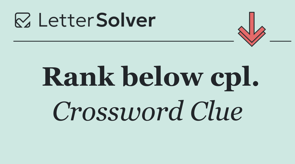 Rank below cpl.