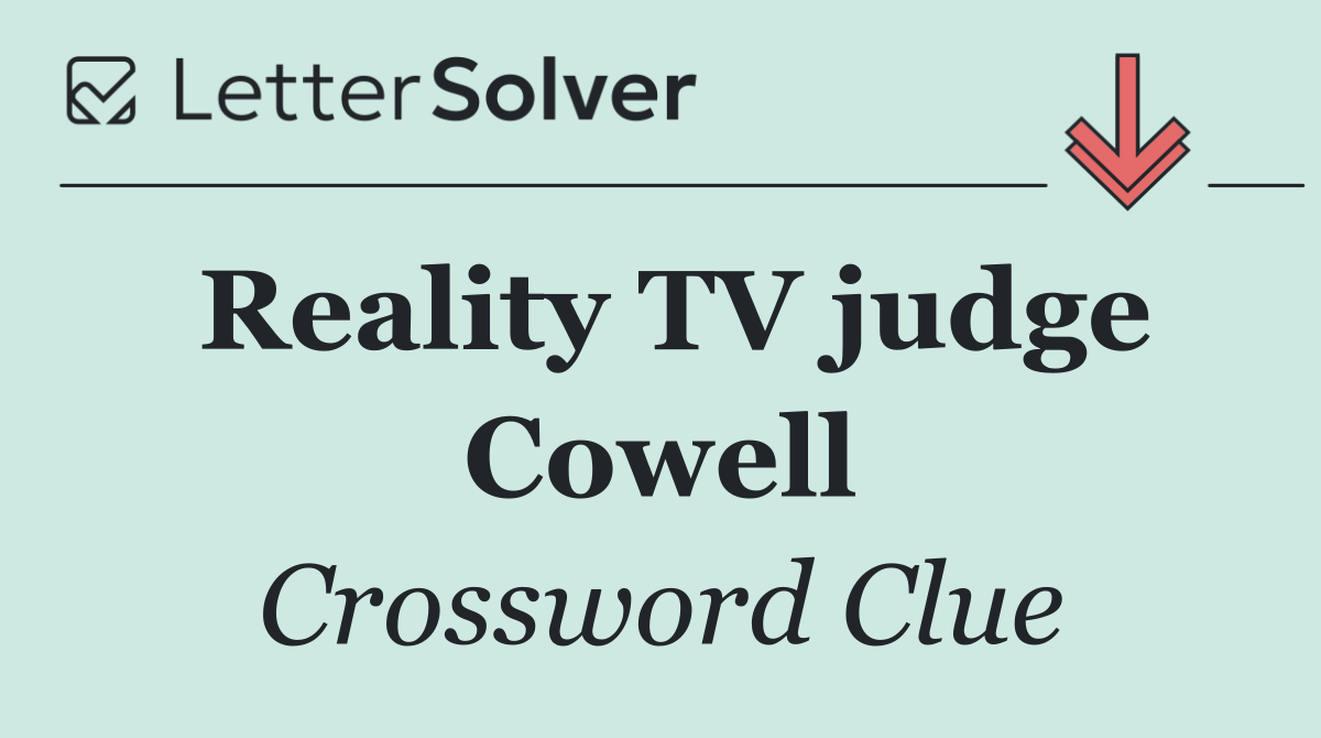 Reality TV judge Cowell